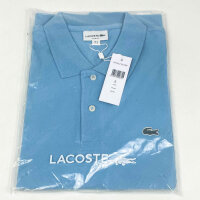 Lacoste L1212 Herren Slim-Fit Poloshirt, Größe XL, hellblau, Baumwolle, schmale Passform, Modell 267209