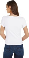Tommy Hilfiger Tommy Jeans Essential Womens T-Shirt, V-neck, short sleeve, size S, white, model DW0DW17385