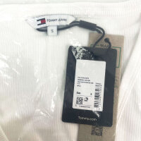 Tommy Hilfiger Tommy Jeans Essential Womens T-Shirt, V-neck, short sleeve, size S, white, model DW0DW17385
