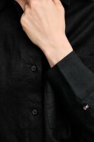 Tommy Hilfiger Damen Leinenhemd WW0WW46509, Größe 38, Schwarz, klassisch, atmungsaktiv