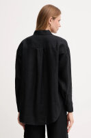 Tommy Hilfiger Damen Leinenhemd WW0WW46509, Größe 38, Schwarz, klassisch, atmungsaktiv