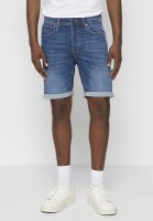 JACK & JONES Mens Denim Shorts XL, Regular Fit, Blue Denim, Classic 5-Pocket, Button Closure