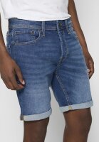 JACK & JONES Mens Denim Shorts XL, Regular Fit, Blue Denim, Classic 5-Pocket, Button Closure