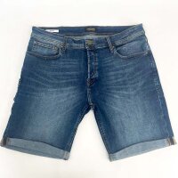 JACK & JONES Mens Denim Shorts XL, Regular Fit, Blue Denim, Classic 5-Pocket, Button Closure