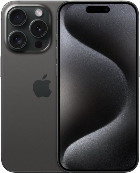 Apple iPhone 15 Pro, 128 GB, Titan Schwarz, Modell A2848 MTQM3LL/A, 100% Akku, 651 Ladezyklen, Smartphone