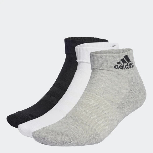 Adidas padded unisex sportswear ankle socks, size L (43-45), 3 pairs, IA3948, black/grey/white