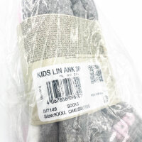 Adidas Kids Unisex Linear Ankle Socks, Size KXXL (31-33), 3 Pairs, Grey/White/Pink, IV7149