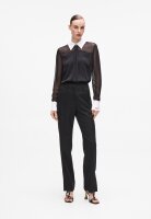 Karl Lagerfeld AW11008 Blouse, black and white, with tie belt, chiffon, size 46
