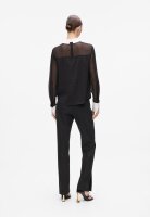 Karl Lagerfeld AW11008 Blouse, black and white, with tie belt, chiffon, size 46