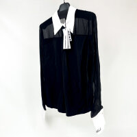Karl Lagerfeld AW11008 Blouse, black and white, with tie belt, chiffon, size 46