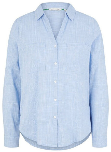 Tom Tailor Damen-Bluse mit Brusttaschen, Größe 38, Dreamy Blue, 1035247