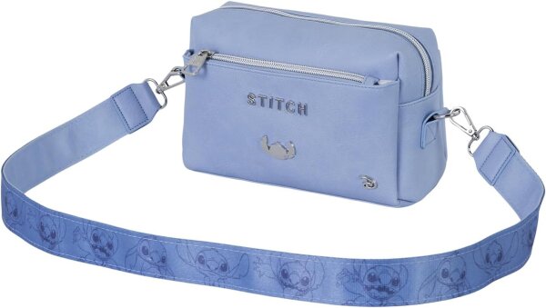 Disney Uni Ginger Bag Lilo & Stitch, rechteckige Umhängetasche, Blau, 10 x 23 x 16 cm, 08141