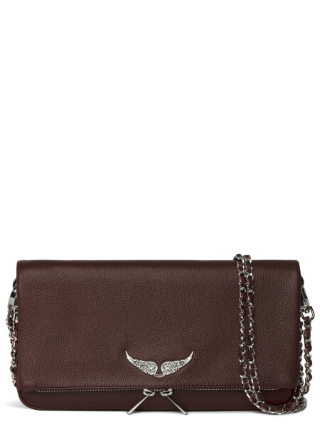 Zadig & Voltaire Rock Genarbte Leder 25W Clutch, burgunderrotes, 27 x 13,5 x 2 cm, LWBA00001