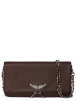 Zadig & Voltaire Rock Genarbte Leder 25W Clutch, burgunderrotes, 27 x 13,5 x 2 cm, LWBA00001