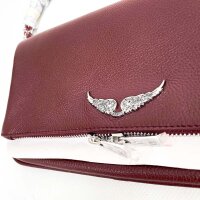 Zadig & Voltaire Rock Genarbte Leder 25W Clutch, burgunderrotes, 27 x 13,5 x 2 cm, LWBA00001