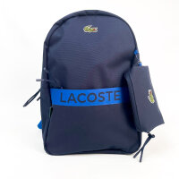 LACOSTE Unisex School Bag, Navy Blue, 3 Compartments, Pencil Case, 30.5 x 43.2 x 15.2 cm