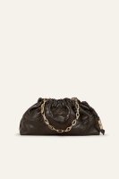 ba&sh June Clutch, Lammnappaleder, Pecan Braun
