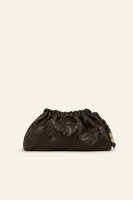 ba&sh June Clutch, Lammnappaleder, Pecan Braun
