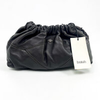 ba&sh June Clutch, Lammnappaleder, Pecan Braun
