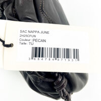 ba&sh June Clutch, Lammnappaleder, Pecan Braun