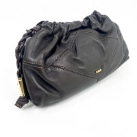 ba&sh June Clutch, Lammnappaleder, Pecan Braun