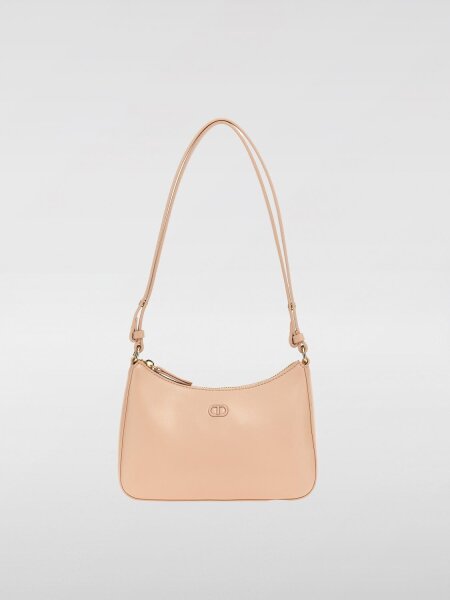TWINSET 251TH7021 Milano Mini Hobo Bag with Logo, Parisienne Pink