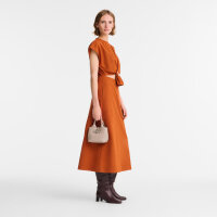Longchamp Le Roseau XS Shopper-Handtasche, genarbtes weiches Leder, Hellgrau