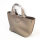 Longchamp Le Roseau XS Shopper-Handtasche, genarbtes weiches Leder, Hellgrau