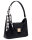 Bessie London BB6654 Velvet Shoulder and Crossbody Bag with Scarf, Black, 27 × 19 × 7 cm