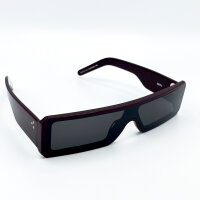 Rick Owens RG0000008-GMGNB-1409 Mens Sunglasses, Burgundy, Mahogany Temples, Black Lenses