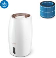 Philips HU2716/10 Luftbefeuchter 2000 Series, NanoCloud, bis zu 99% weniger Bakterien, bis 32 m², Weiß