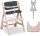 Hauck Beta+ Hochstuhl aus Holz - Set mit Rollen, 6 Monate–90 kg, Sitzkissen, Essbrett, Schutzbügel, Schrittgurt, 5-Punkt-Gurt, 8-fach höhenverstellbar, Weiß lasiert