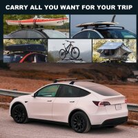 Tesla Model Y roof rack system, 2 crossbars, luggage rack, black