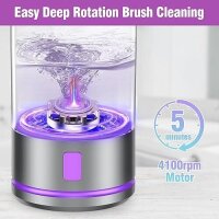 Eitabel C3, Elektrischer Make-up-Pinselreiniger, 1200-mAh-Akku, 7000 U/min, USB-C, 5 V/2 A, Grau/Lila