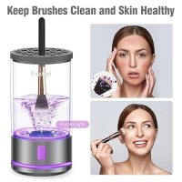 Eitabel C3, Elektrischer Make-up-Pinselreiniger, 1200-mAh-Akku, 7000 U/min, USB-C, 5 V/2 A, Grau/Lila