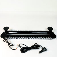 LED-Warnleuchte 52031, 54 LEDs, 12/24 V, Magnetsauger, Aluminium, Bernstein