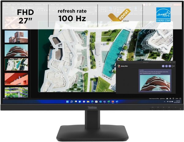 Lenovo ThinkVision S27-4e 27-Zoll-Full-HD-Profi-Monitor High-Fidelity-IPS 100 Hz Sichtschutz Schwarz