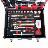 Gedore red ALLROUND tool case set, 138-piece, filled with tools for tradespeople and DIY enthusiasts, R46007138