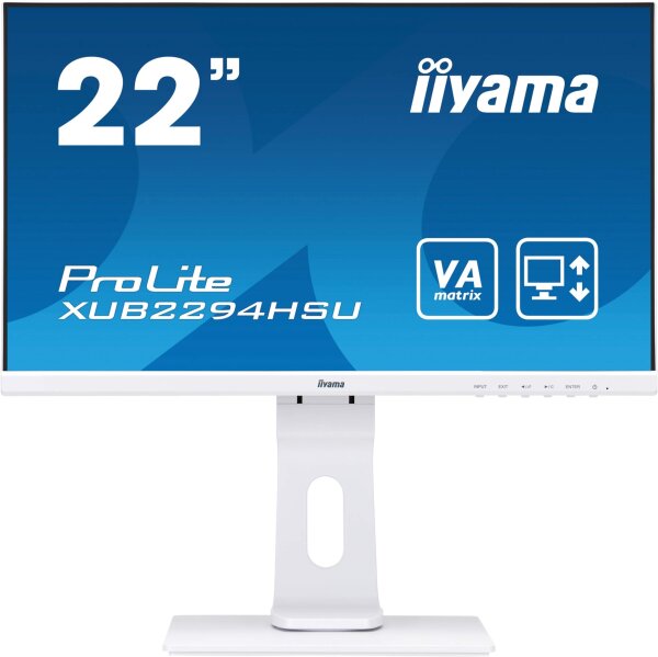 iiyama ProLite XUB2294HSU-W1 LED-LCD-Monitor, Weiß, 100–240 V, 50/60 Hz, 1,5 A, PL2294H