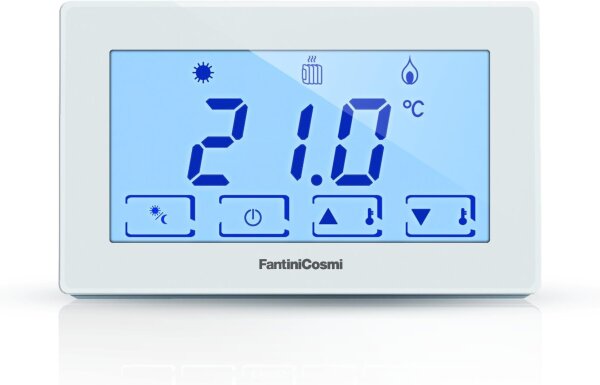 Fantini Cosmi CH120-230V programmable touchscreen room thermostat, white