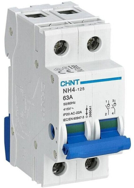 Chint NH4-125 Lasttrennschalter, 63 A, 2-polig, IP20 AC-22A, 415V