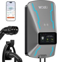 WOUEJ-W3 Wallbox EV-Ladestation 32A Type 2, 7 kW, 5 m Kabel, LCD, RFID, App WiFi/BT, IP66, CE/TÜV, All EVs