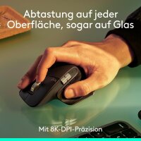 Logitech MX Master 3S kabellose Maus – ultraschnelles Scrollen, 8K DPI, Tracking auf Glas, USB-C, Bluetooth, Windows/Linux/Chrome – Dunkelgrau