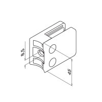 Q-railing MOD 4200 glass clamp, die-cast zinc, 104200-042-00