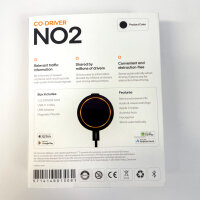 OOONO CO-DRIVER NO2 Traffic Alarm, Speed ​​Camera and Hazard Warning, Rechargeable, LED Display, Compatible with CarPlay and Android Auto