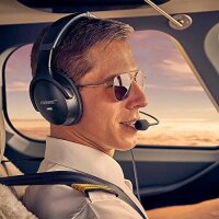Bose A30 Aviation-Headset mit Bluetooth, einstellbare ANR-Geräuschunterdrückung, leichtes Komfortdesign, Schwarz