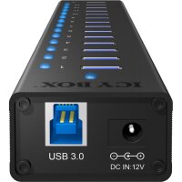 ICY BOX IB-AC6113 USB 3.0 Hub, 13+1 ports, power supply, black