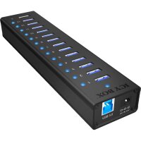 ICY BOX IB-AC6113 USB 3.0 Hub, 13+1 ports, power supply, black
