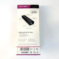 ICY BOX IB-AC6113 USB 3.0 Hub, 13+1 ports, power supply, black