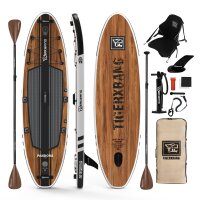 TIGERXBANG SN060 Stand-Up Paddleboard 10.8 ft Inflatable SUP Board with Accessories Extra Wide Pandora Collection Indian Black Adults & Teens